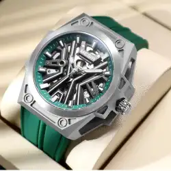 MEGIR 8603 Fashion Automatical Watch for Men Military Sport Waterproof Mechanical Skeleton Dial Silicone Strap Watches for Man