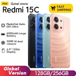 Xiaomi Redmi 15C Smartphone Global Version MediaTek Helio G81-Ultra 120Hz 6.9" Dot Drop display 33W charging