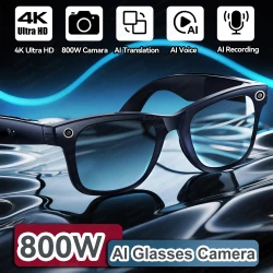 New 800W Camera Glasses Men Color-Changing AI Smart Translation Glasses Photo Video Recording Waterproof Call Smart Sunglasses