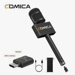 Comica Revo S Wireless Reporter Microphone for Smartphone Windows for podcasting, report, interview, video recording, live strea