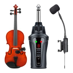 Wireless Violin Microphone System UHF Condenser for Violinist Playing Recording Stage Performance Acemic VT-5