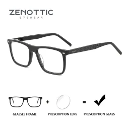 ZENOTTIC Handmade Acetate Square Prescription Glasses For Men Modish Progressive/Photochromic Optical Eyeglasses