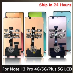 Note 13 pro+ Plus Display Frame For Xiaomi Redmi Note 13 Pro 4G/5G 2312DRA50C 23117RA68G display touch screen digitizer Assembly