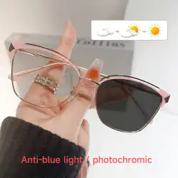 New Fashion Photochromic Anti Blue Light Glasses Women Cat Eye Lentes Oculos Woman Computer Eyewear