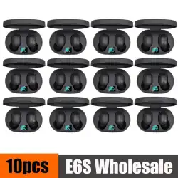 10 pcs Wholesale E6S TWS Wireless Headphones Bluetooth Earphone 5.0 Stereo Headset Earbuds with Microphone for iPhone Xiaomi