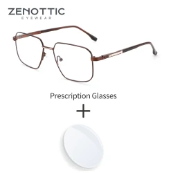 ZENOTTIC (S Size) High-quality Metal&Acetate Prescription Glasses For Men Polygon Anti Blue Light Photochromic Optical Eyewear