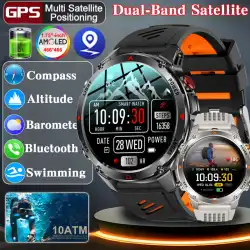 2025 New Military Bluetooth Call Smart Watch Built-in GPS Compass Barometric Altimeter 10ATM Waterproof Sports Smartwatches Men