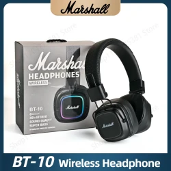 Marshall BT10 Retro Wireless Bluetooth Headphone Noise Cancelling Earphones Over Ear Foldable Stereo Sound Music Headset