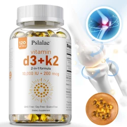 Vitamin D3 + K2 - Improves Calcium Metabolis, Healthy Bone & Muscle Function Health, Support Heart, Joint, Immune System Health