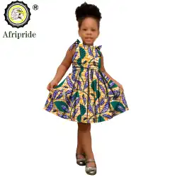 2025 African Children Clothing Kids Dashiki Ankara Print Dresses Sleeveless Lovely Mini Dress for Girl AFRIPRIDE S1940005
