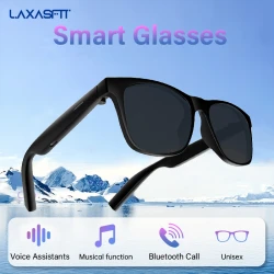 LAXASFIT New Smart Glasses Headset 2-in-1 UV Protection Portable Music Sunglasses with Microphone Voice Call Smart Sunglasses