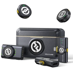 Hollyland LARK M2 Wireless Lavalier Microphone for iPhone Camera 300m Range Noise Cancellation 30H Battery for Photography Vlog