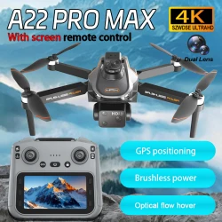 2025 A22 Pro MAX GPS Drone 4K Professional HD Dual-lens Camera FPV Obstacle Avoidance Brushless Large Screen RC Quadcopter Drone
