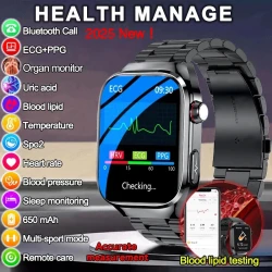 2025 New Uric Acid Blood Fat Smart Watch Men ECG+PPG Pulse Blood Pressure Bluetooth Call Sports for Xiaomi Health Tracking Watch
