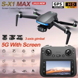 New S-X1 MAX GPS Drone Professional 4K Camera 3-axis gimbal Aerial FPV Brushless with Large Screen Remote Control Folding Dron