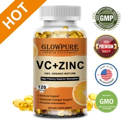 Vitamin C Zinc Capsules for Antioxidant Immune System Metabolism Dietary Natural Health Supplement Non-GMO Vegan Premium Formula