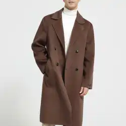 Men's 100% cashmere thick double-sided extended coat, classic and versatile fashion for business and leisure