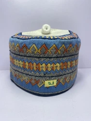 Blue Golden Cap - Hausa Cultural Headwear