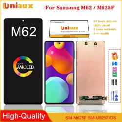 AMOLED LCD For Samsung Galaxy M62 F62 LCD M625 E625 Display Touch Screen Digitizer Assembly Replacement With Frame
