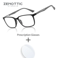 ZENOTTIC Fashion Square Prescription Glasses Anti Blue Light/Photochromic/ Myopia/Hyperopia/Progressive Eyeglasses Unisex