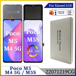 For Xiaomi Poco M5 LCD M4 5G Display Touch Screen For Xiaomi Poco M5S LCD 22041219PG Digitizer Assembly 22071219CG Replacement