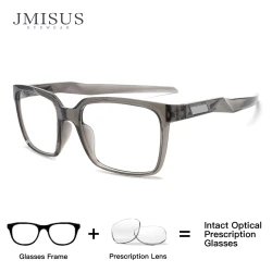 JMISUS Custom Men Prescription Sports Glasses TR90 Square Frame with Blue Light Filter Lenses for Computer Work and Screen Use