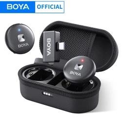 BOYA Omic D/U Wireless Lavalier Lapel Microphone for iPhone iPad Android Type-c Smartphone Youtube Live Recording Interview Vlog