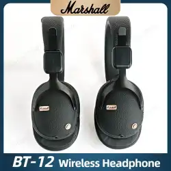 MARSHALL BT12 Wireless Headphones, Active Noise Cancellation, Hi-Fi Audio, Comfort Fit, waterproof Bluetooth Retro Music Headset