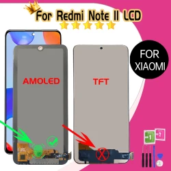 6.43" TFT/AMOLED Quality LCD For Xiaomi Redmi Note11 Display Touch 2201117TG Screen Digitizer Panel Assembly For Redmi Note11LCD
