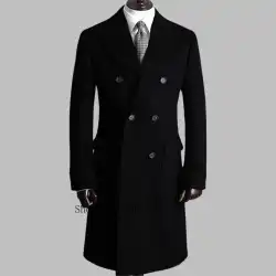 Trench Coat with Notched Lapel and Double-breasted ，comfortable Winter Jacket for Men，Double Breasted，Warm, Coat Customization
