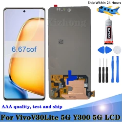 6.67'' OLED LCD For Vivo V30 lite 5G v2327 LCD Screen Display Touch Glass Digitizer Assembly Replacement V40 Lite 5G Display