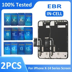 2PCS EBR Incell For iPhone X XS Max 11 12 Pro Max 13 14 15 LCD Display Digitizer Assembly For iPhone 16 Touch Replacement Screen