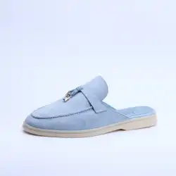 No Logo-Luxury Designer Tassel Suede Leather Loafers for Women 2025 Slip On Slippers Flat Shoes Work Walking Shoes High Quality