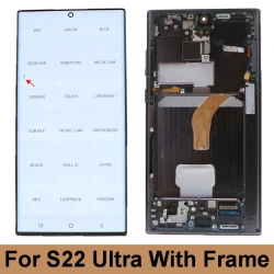 6.8"AMOLED LCD Screen For Samsung S22 Ultra 5G S908B S908B/DS S908U Lcd Display Digital Touch Screen Digitizer with Frame Parts