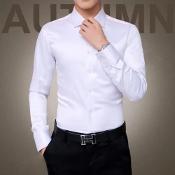 Plus Size 5XL 2025 New Men's Luxury Shirts Wedding Dress Long Sleeve Shirt Silk Tuxedo Shirt Men Mercerized Cotton Shirt