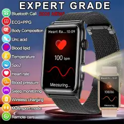 2025 New Smart Watch Men LED Bluetooth Call Sports Men's Smartwatch Heart Rate Health Temperature Monitoring Women Smart Watches