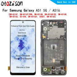 AMOLED Screen For Samsung Galaxy A51 5G SM-A516B A516U A516F A516N LCD Display Screen Touch Panel Digitizer With Frame Assembly