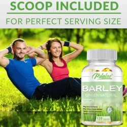 Barley Grass Capsules - Rich in Vitamins & Fiber, Antioxidants, Immune System, Digestion & Heart Health, Cardiovascular Health S