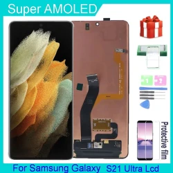 Super AMOLED For Samsung Galaxy S21 Ultra 5G G998U G998F LCD Display Touch Screen Digitizer With defects Screen 100% Testing