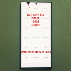 With defects Amoled For Samsung Galaxy  S22 Ultra 5G S908U S908 S908B LCD Display Touch Screen Digitizer Assembly 100% testing