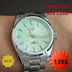 Watchdives WD0003C ice Crack Dial 38mm Men Watch VH31 Sweep Seconds Quartz Movement Sapphire Luminous 10Bar Waterproof Watches