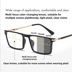 Progressive Multifocal Color Changing Presbyopia Eyewear for Men Women High-definition Photochromic Reading Glasses +1.5 +2.5