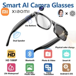 Xiaomi Mijia 4K HD Color Changing AI Smart Glasses Chat GPT 100MP Camera Bluetooth Call Voice Assistant  Control Smart Glasses