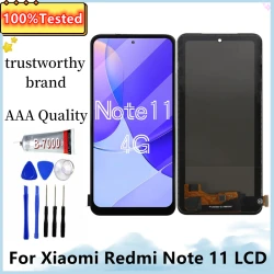 Tested AMOLED TFT  for Xiaomi Redmi Note 11 2201117TG Lcd Display Digital Touch Screen with Frame for Redmi Note 11 Screen