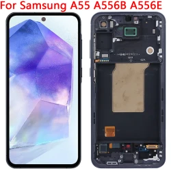 Super AMOLED For Samsung Galaxy A55 LCD Display Touch Screen With Frame 6.6" SM-A556B A556E A556V Display LCD Screen Parts