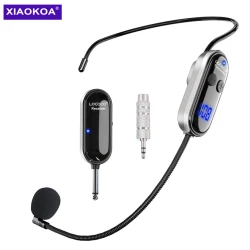 XIAOKOA Wireless Microphone Headset UHF Wireless Headset & Handheld 2 in 1 Mic with LED Digital Display 165 ft Range Microphone