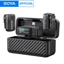 BOYA BOYAMIC 2 Professional Wireless Lavalier Lapel Microphone for iPhone USB-C Android Camera for Live Streaming Recording Vlog