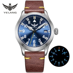 Yelang V1021 Men Quartz Watch 42mm Swiss Ronda Movement Luminous T100 100m Waterproof Men's Diving Watch 316L Stainless Sapphire