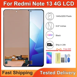6.67'' Screen for Xiaomi Redmi Note 13 4G 23129RAA4G 23124RA7EO Lcd Display Digital Touch Screen With Frame for Redmi Note 13 4G