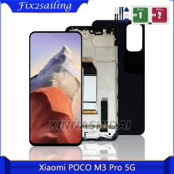 For Xiaomi Poco M3 Pro 5G LCD Display Touch Screen Frame Battey Cover Housing For Xiaomi Poco M3 Pro M2103K19PG LCD Display